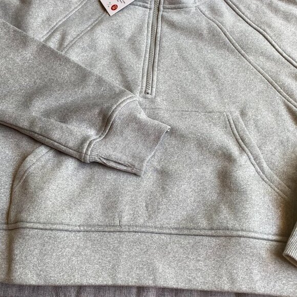 Half Zipper Hoodie Fleece Lined Hooded Sweatshirts Long Sleeve Crop Top - Picture 7 of 9